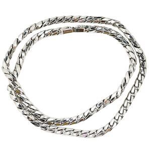 Vintage Bold Heavy Unisex Les Bernard SilverTone Chain Necklace 30” Brutalist